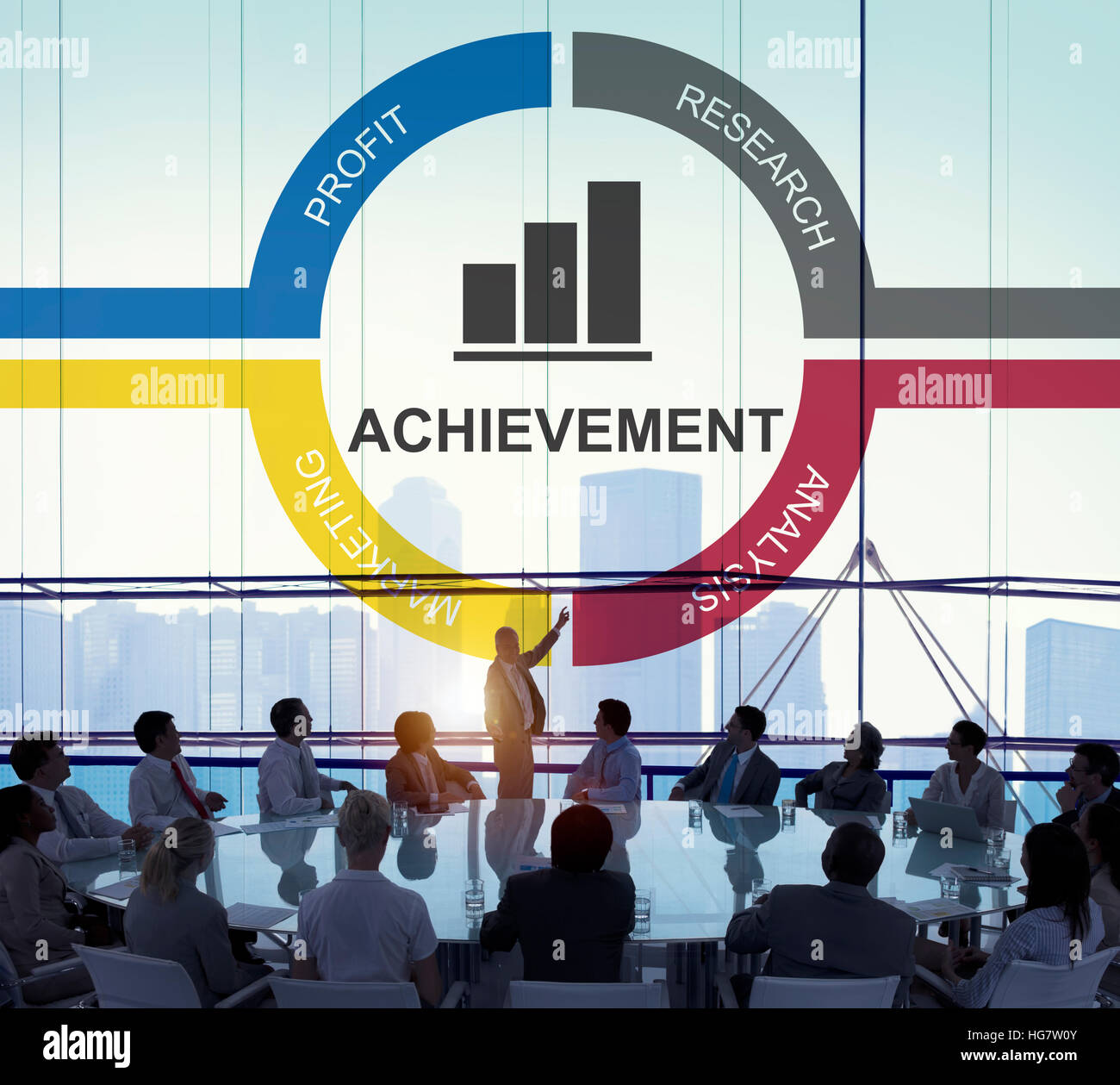 Target Achievement Mission Bar Chart Concept Stock Photo - Alamy