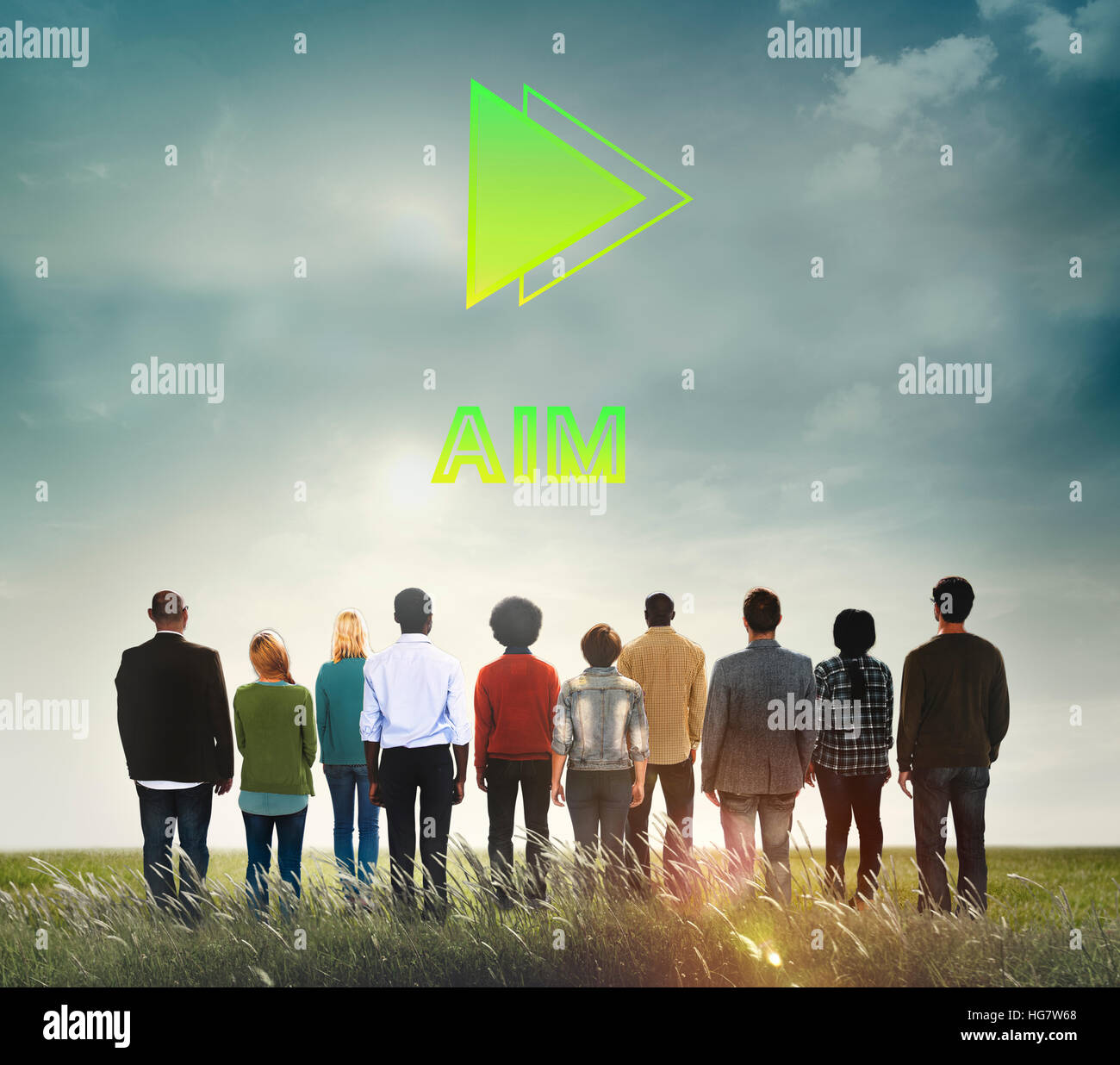 Goals Aim Forward Positivity Success Mission Concept Stock Photo - Alamy