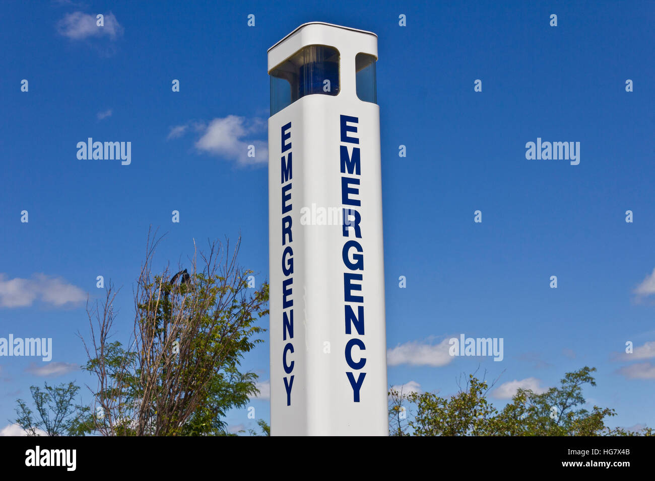 Emergency Entrance Beacon for a Local Hospital X Stock Photo