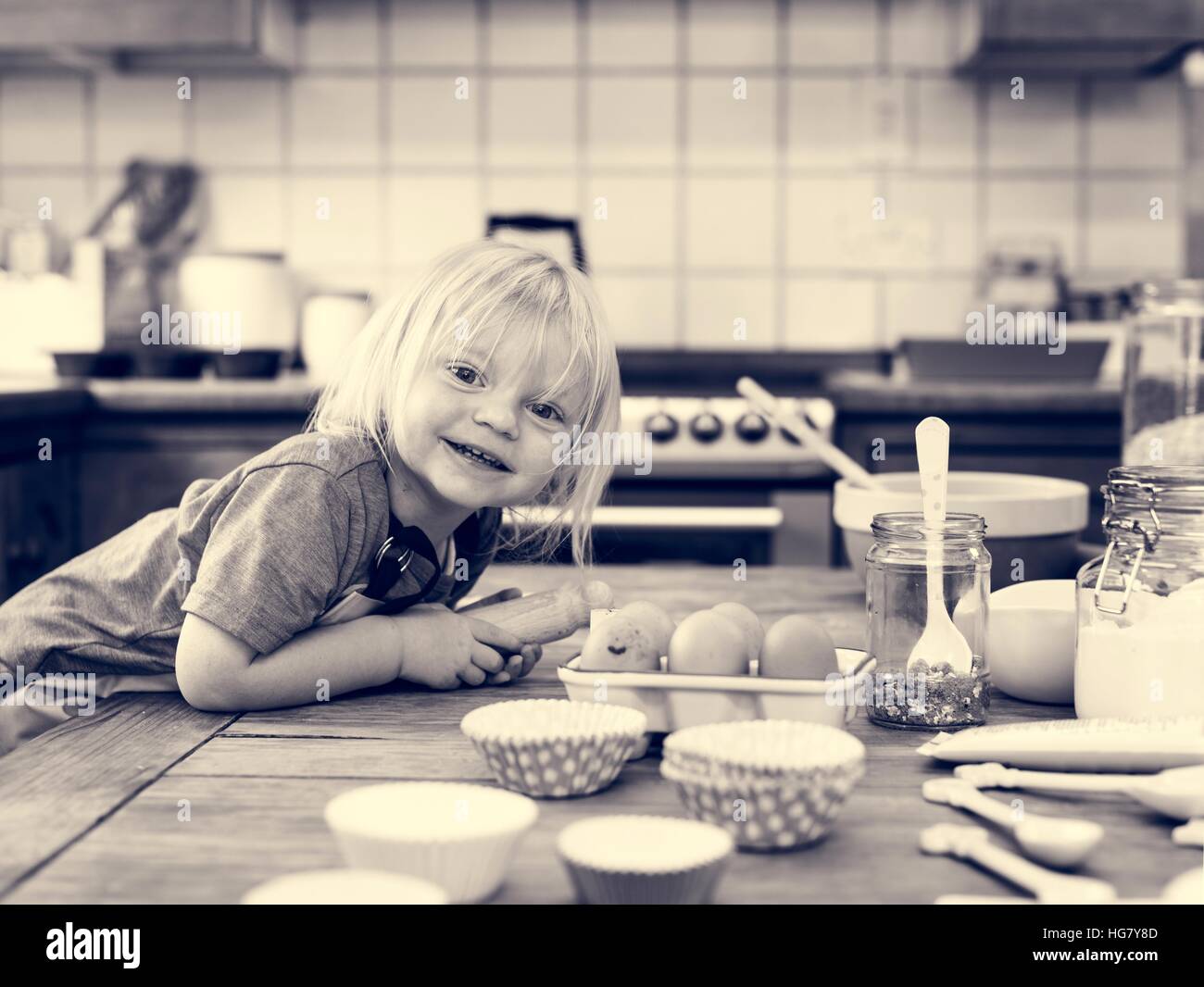 Kid Cooking Class Baking Concept Stock Photo - Alamy