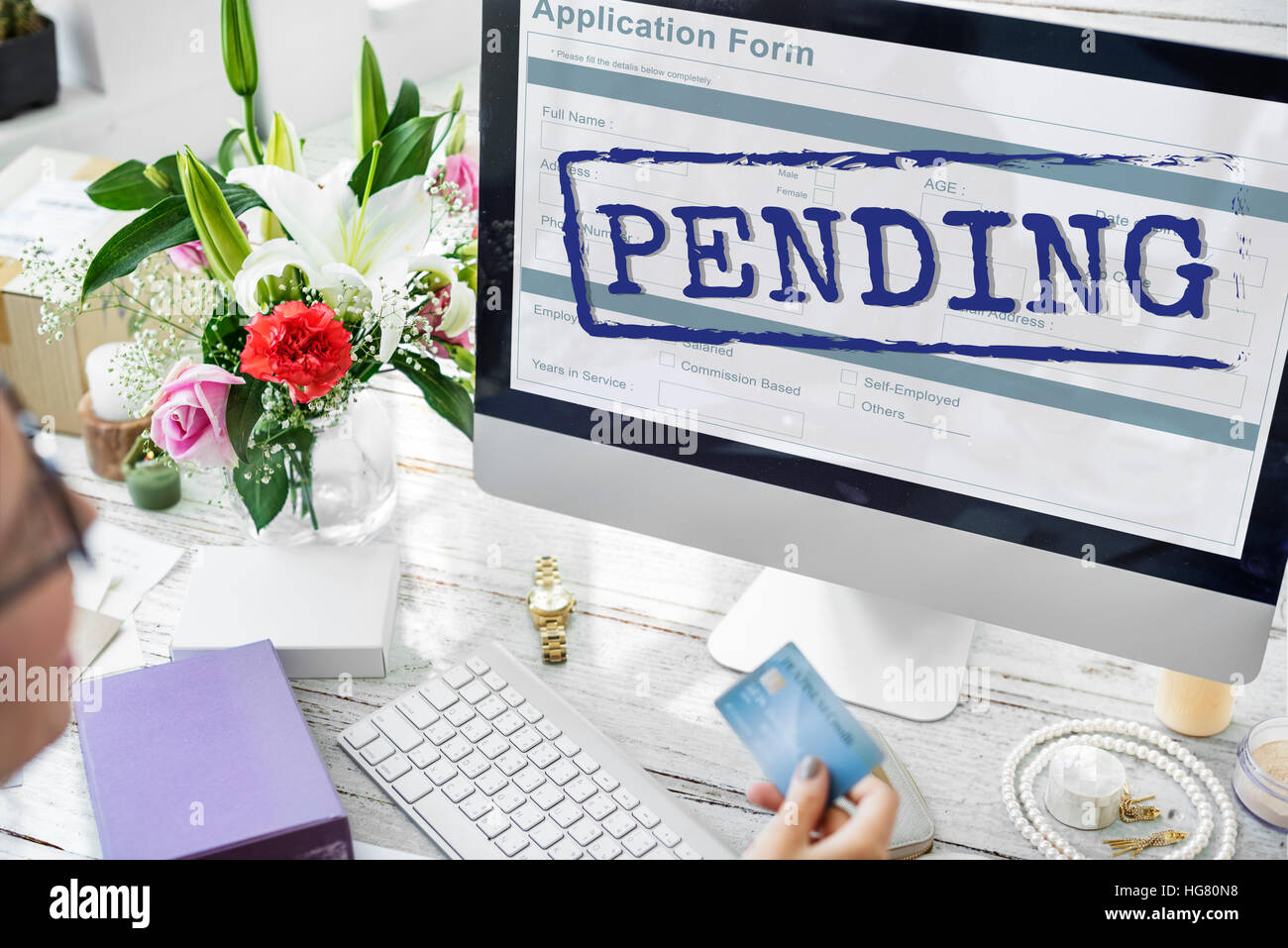 Pending Stamp Application Form Concept Stock Photo Alamy