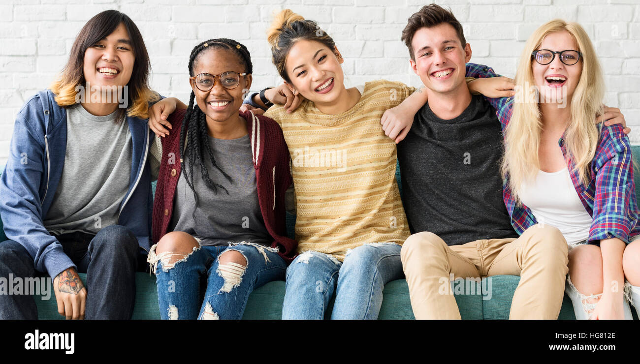 Diversity Students Friends Happiness Concept Stock Photo - Alamy