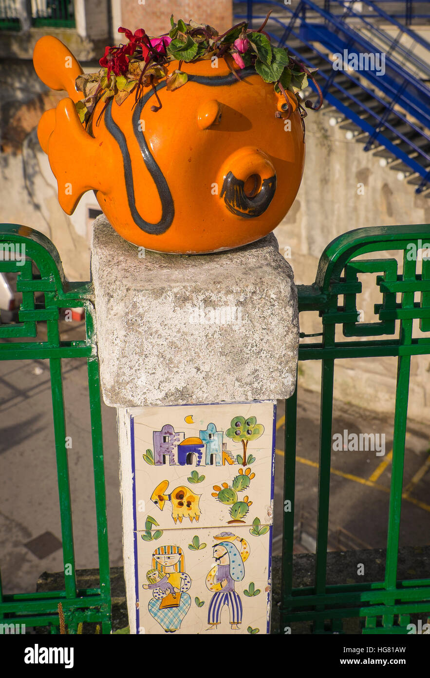 beautiful ceramics from the italian city of salerno, Stock Photo