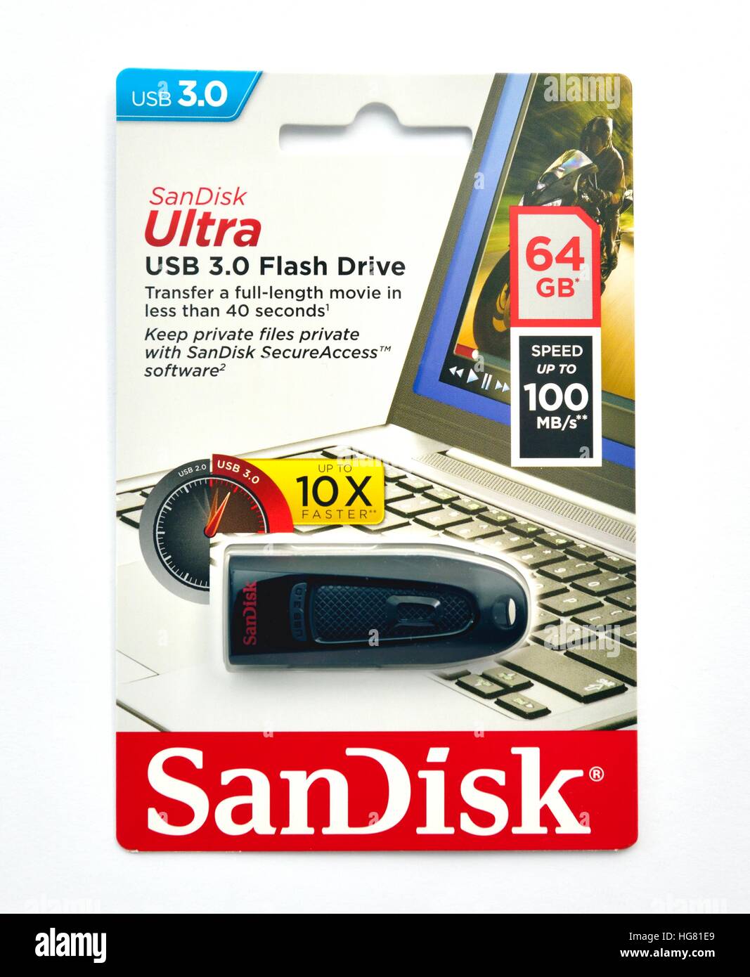Sandisk ultra usb 3 0 flash drive 64gb capacity stock photo alamy