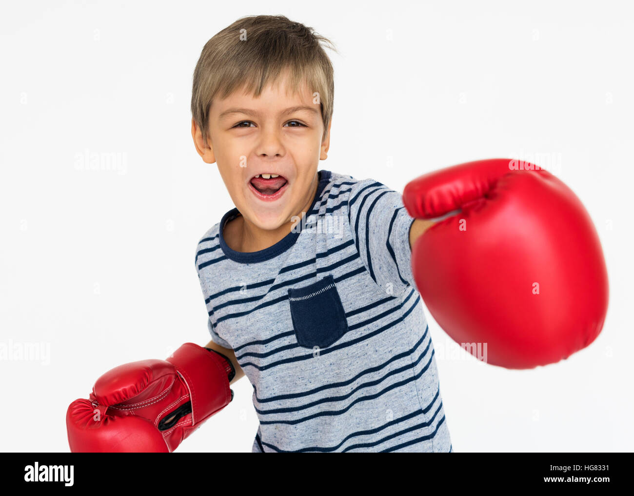 Little Boy Kid Adorable Cute Boxing Portrait Concept Stock Photo Alamy