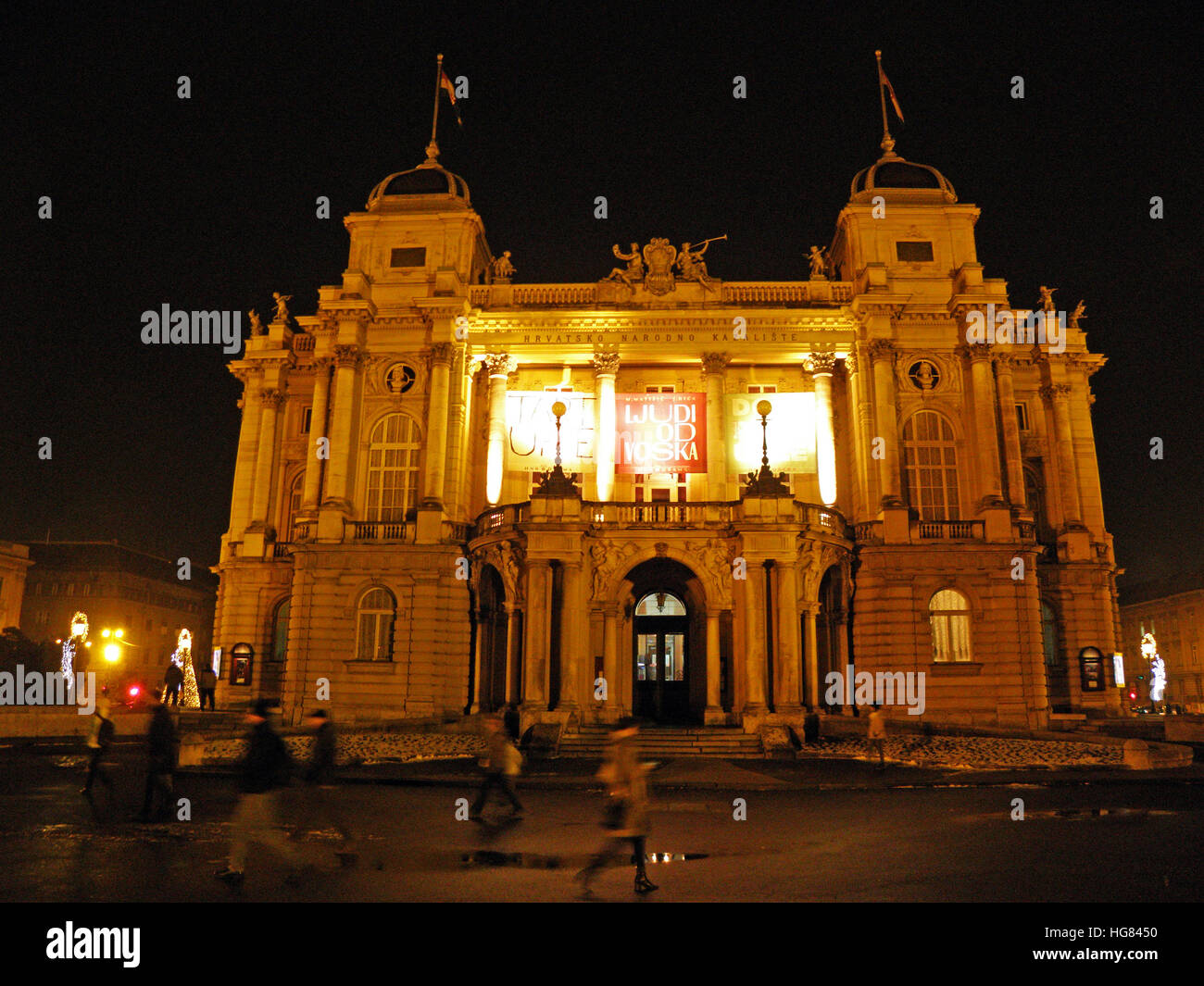 Zagreb,Croatian National Theatre by Advent,Croatia,Europe Stock Photo