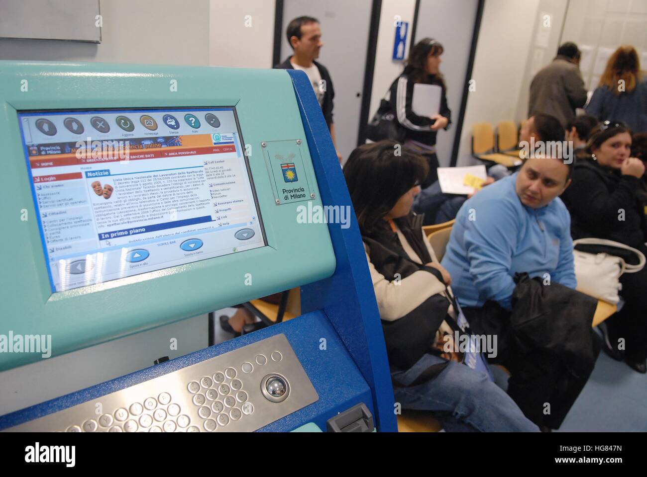 Job Center in Milan (Italy Stock Photo Alamy