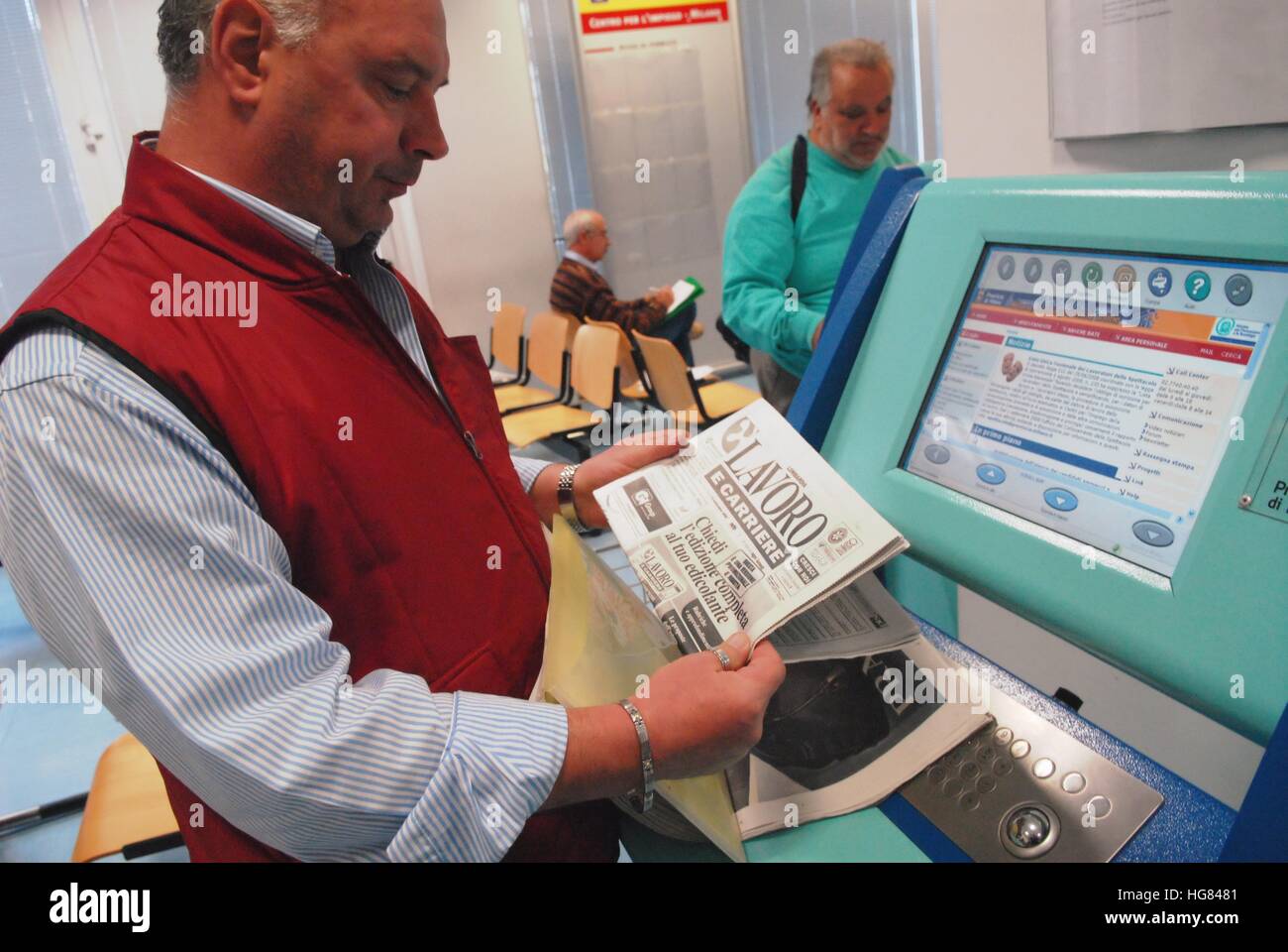 Job Center in Milan (Italy Stock Photo Alamy