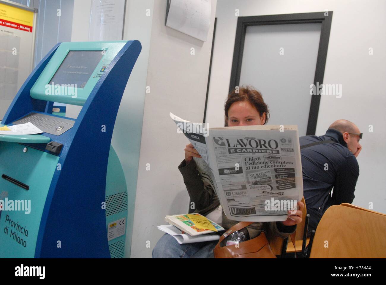 Job Center in Milan (Italy Stock Photo Alamy