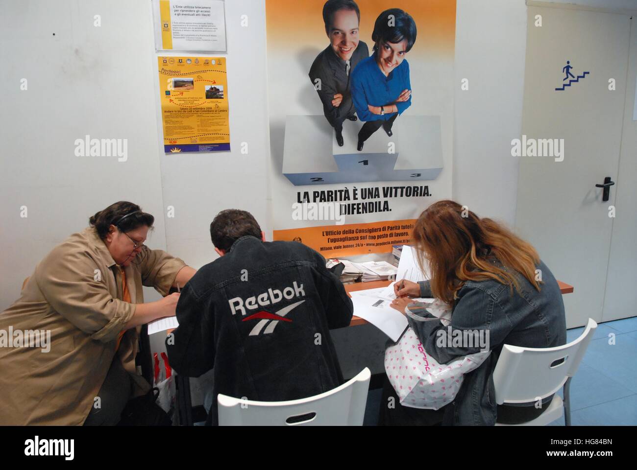 Job Center in Milan (Italy Stock Photo Alamy