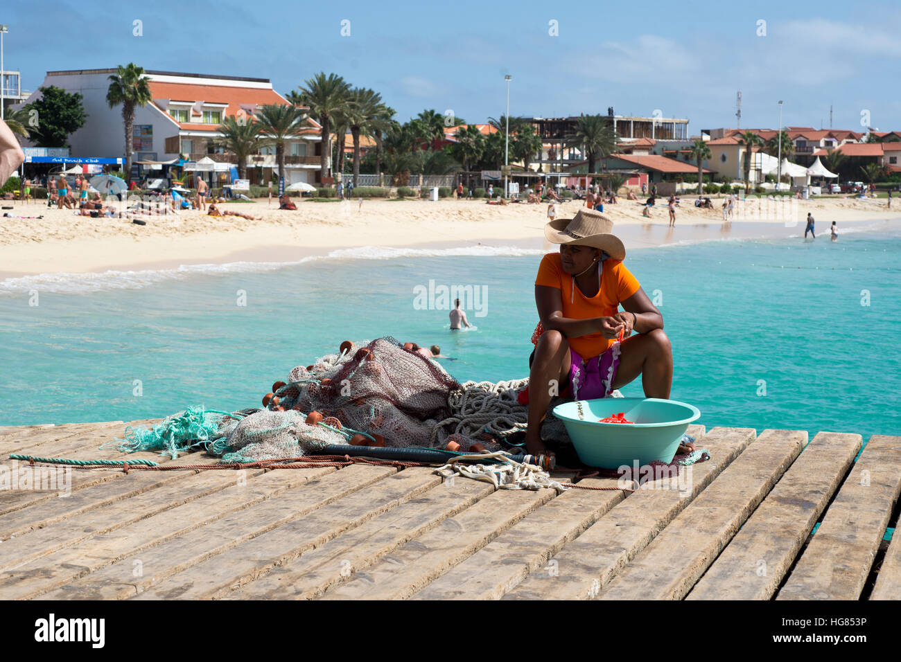 Fishing market Santa Maria, Sal, Cape Verde Stock Photo
