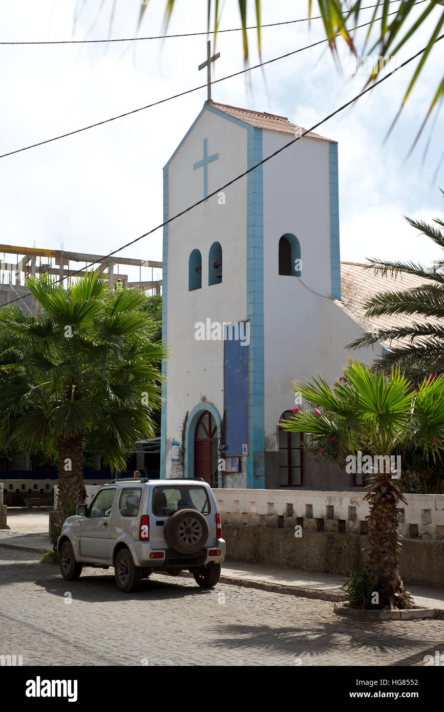 Santa Maria church, Sal, Cape Verde Stock Photo