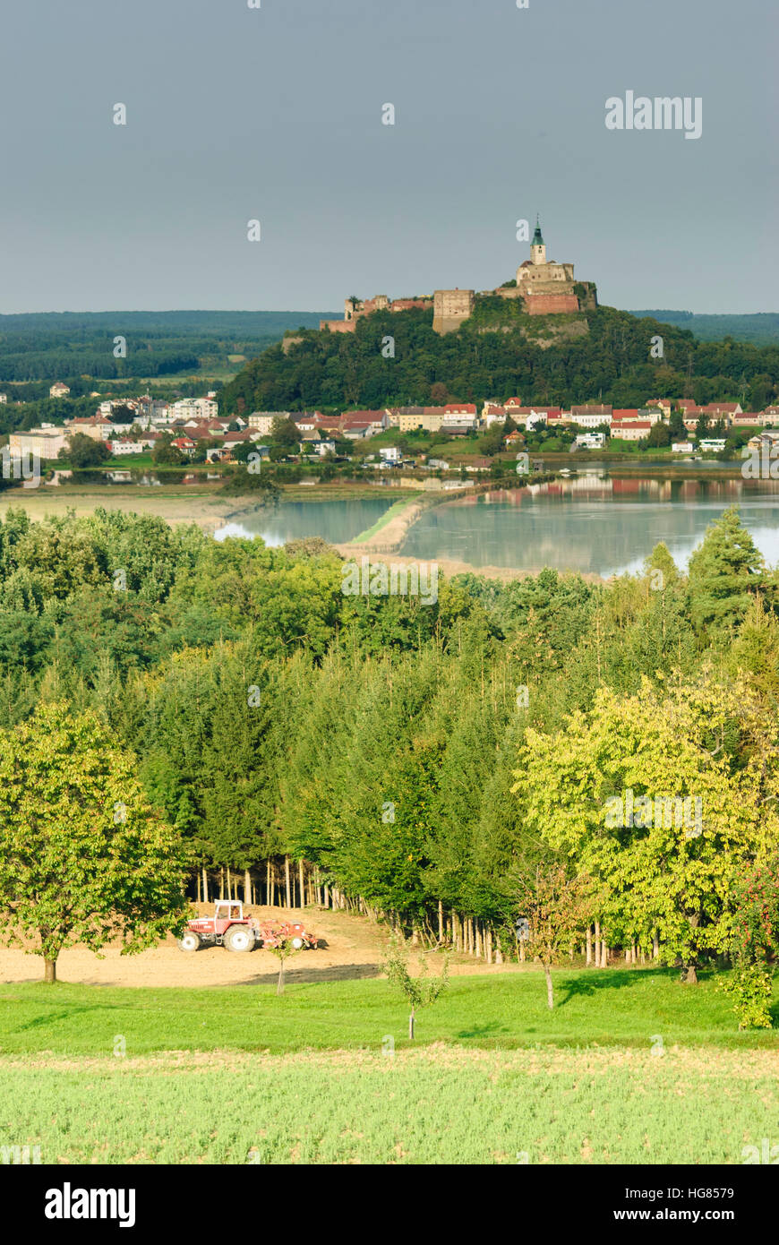 Güssing: Güssing Castle, fish ponds, , Burgenland, Austria Stock Photo
