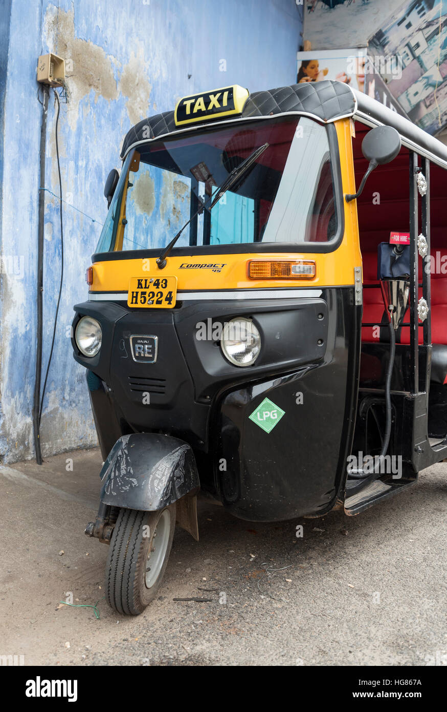Auto-rickshaw, Jew Town, Fort Kochi, Cochin, Kerala, India Stock Photo