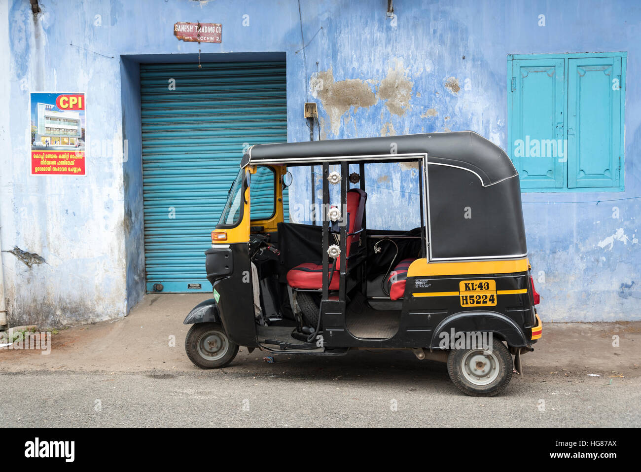 Autorickshaw, Jew Town, Fort Kochi, Cochin, Kerala, India Stock Photo