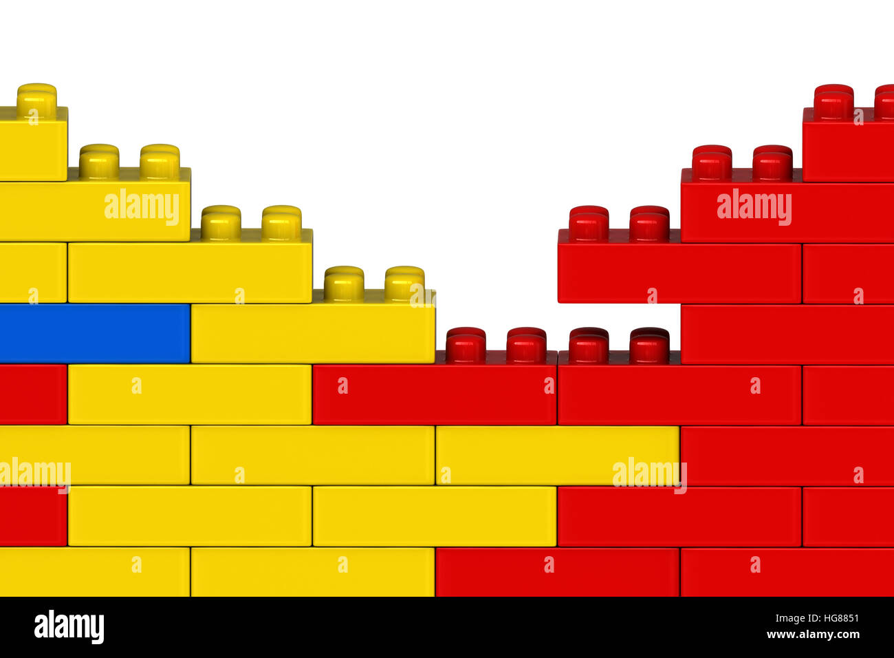 3d render of plastic building blocks isolated over white background ...