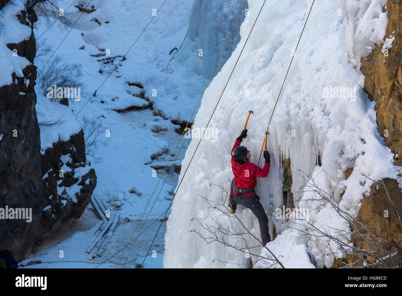Ouray, Colorado Ice climbing in Ouray Ice Park Stock Photo Alamy