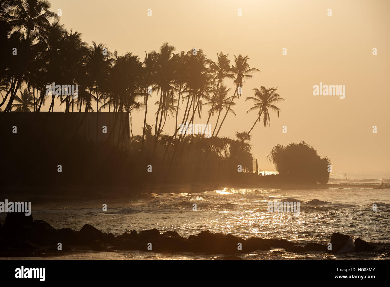 Sri Lanka: the beach in south coast of Indian ocean Stock Photo