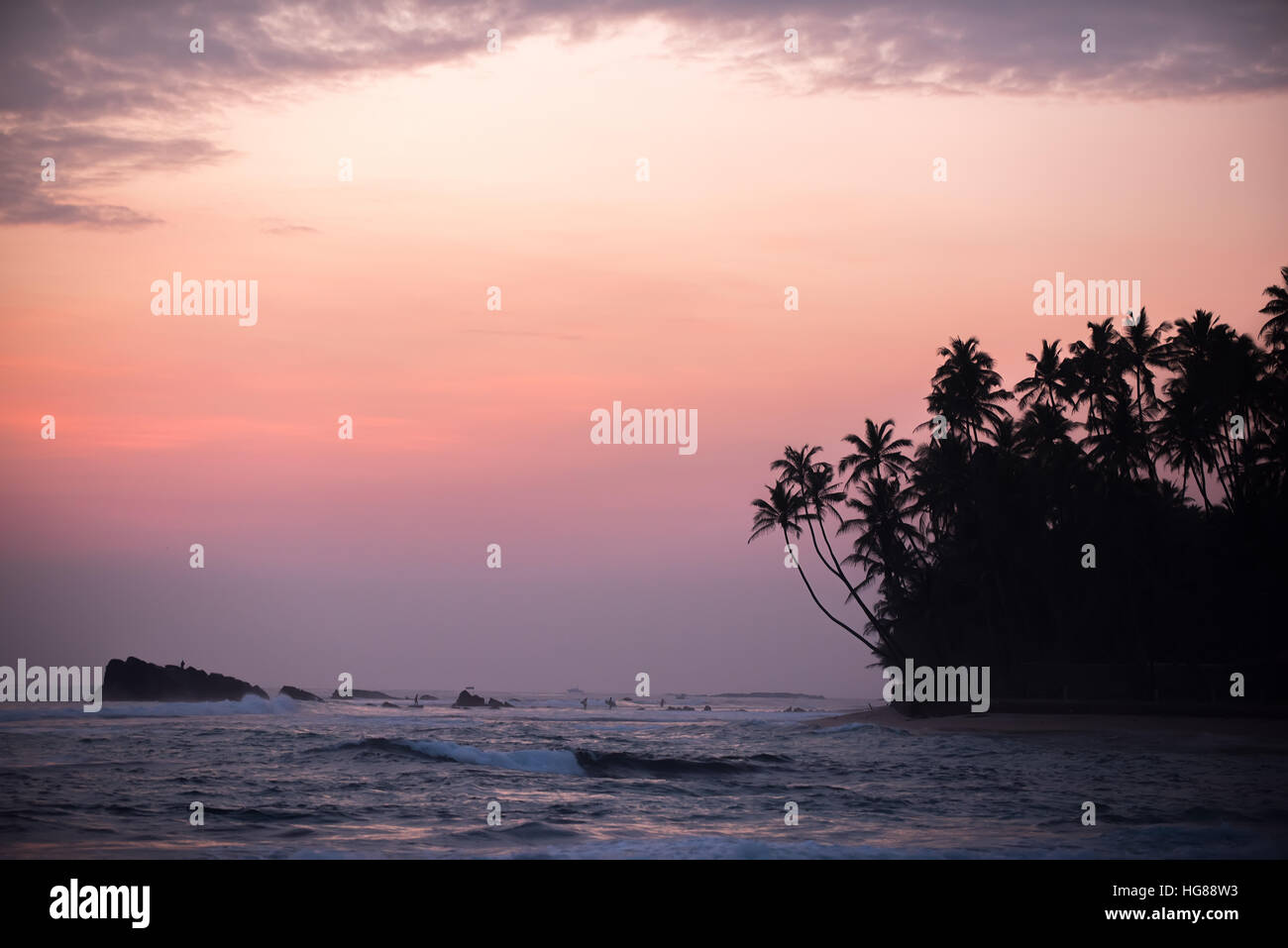 Sri Lanka: the beach in south coast of Indian ocean Stock Photo