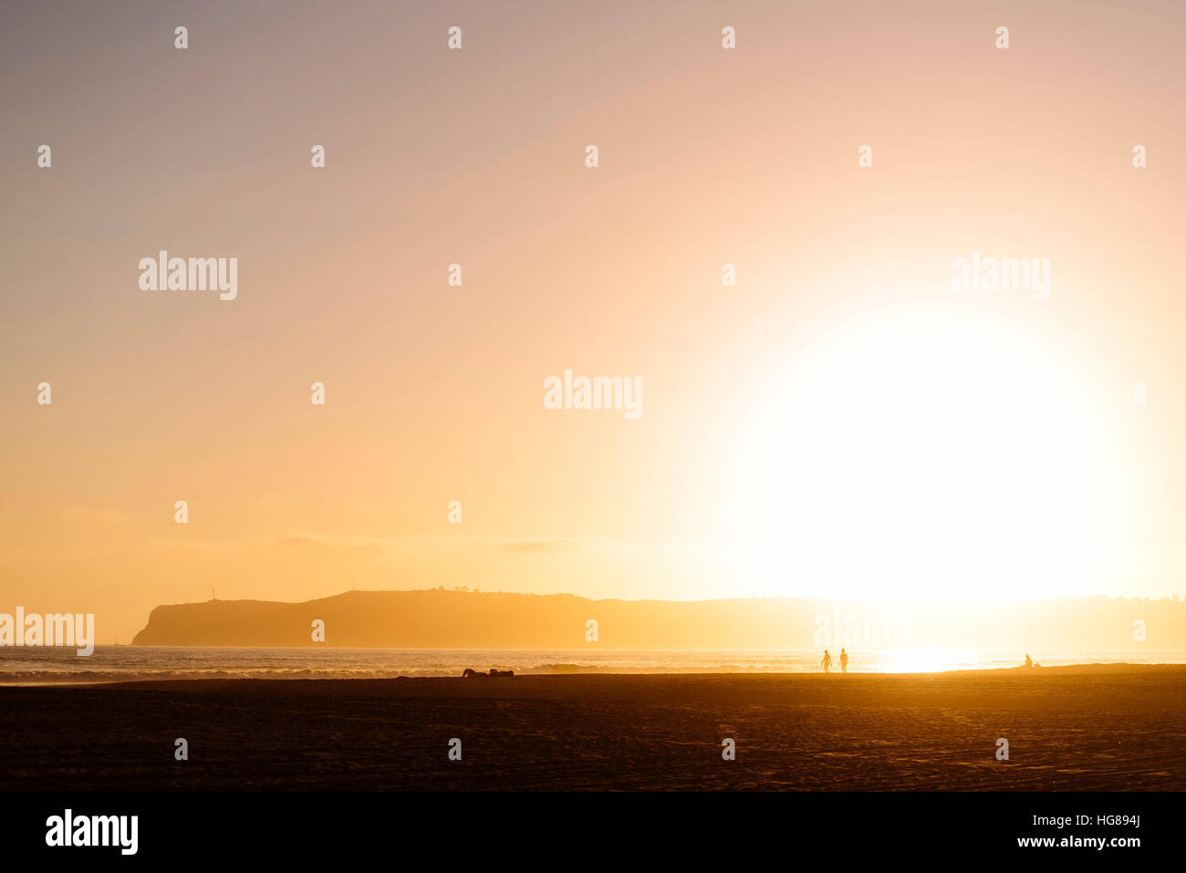 Scenic view of beach during sunset Stock Photo