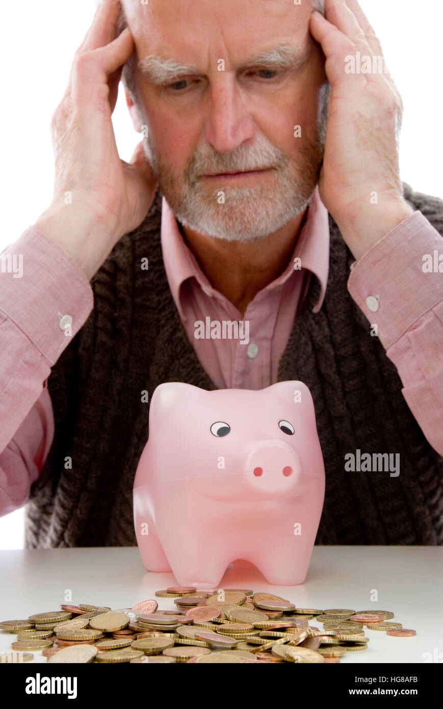 Retiree with money troubles Stock Photo