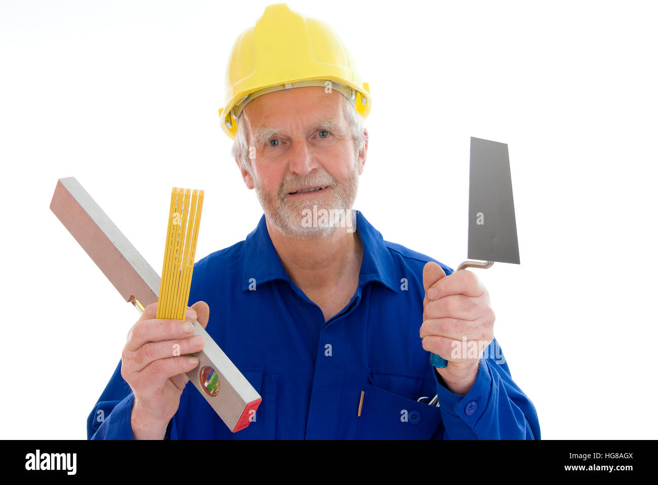 Workman with tools hard hat hires stock photography and images Alamy