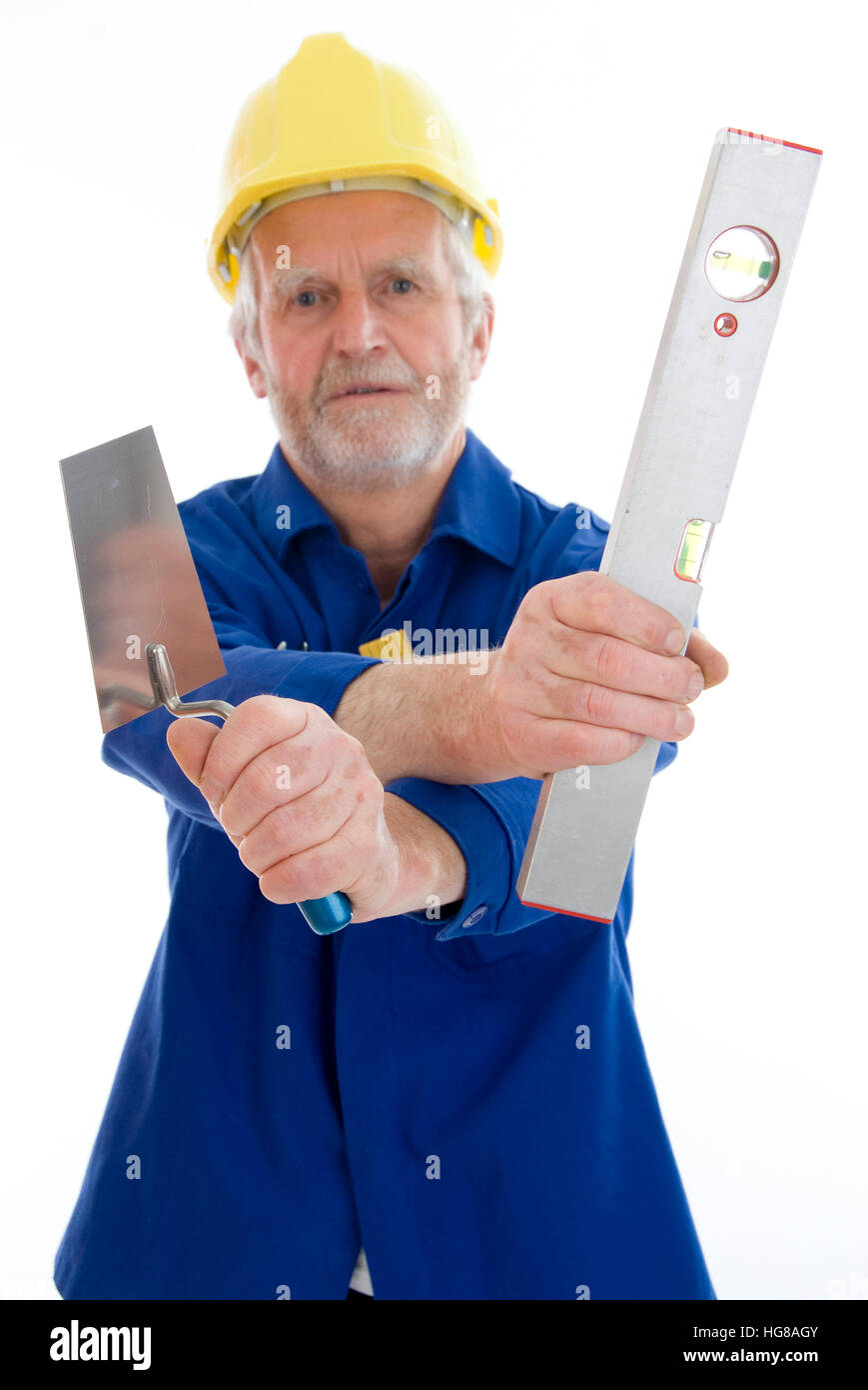 Older workman Stock Photo