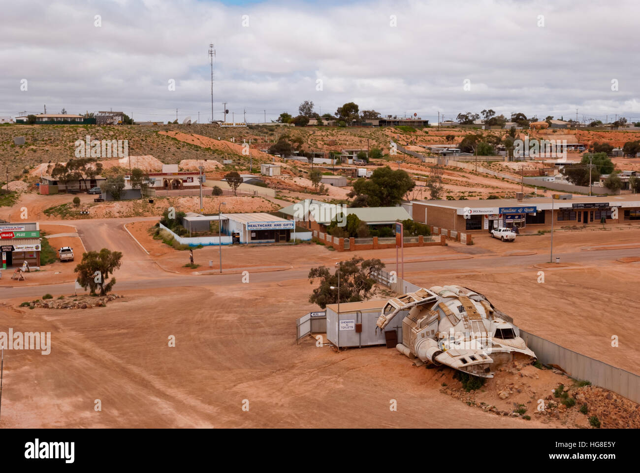 Coober Pedy panoramic view, South Australia Stock Photo