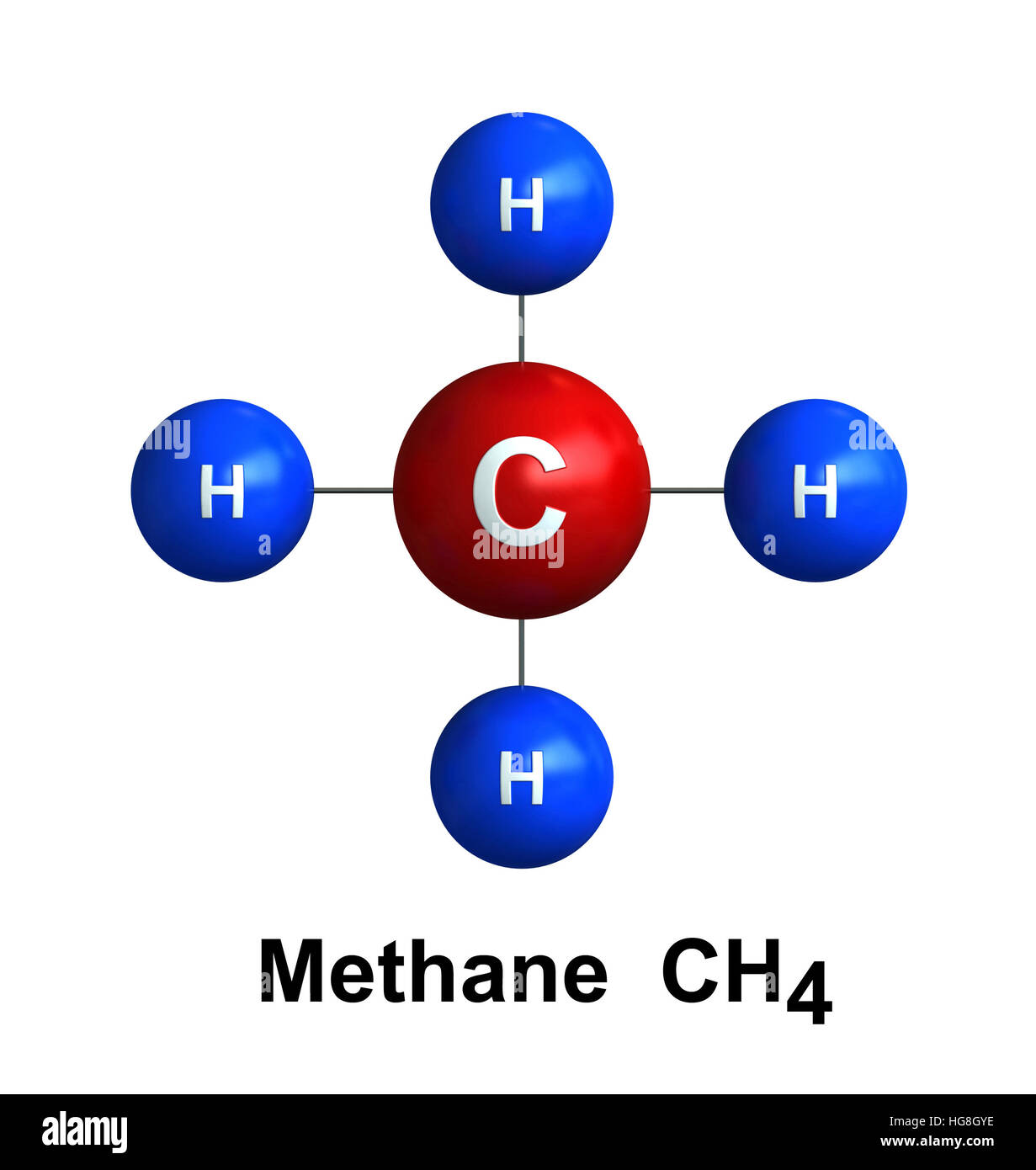 3d render of molecular structure of methane isolated over ...