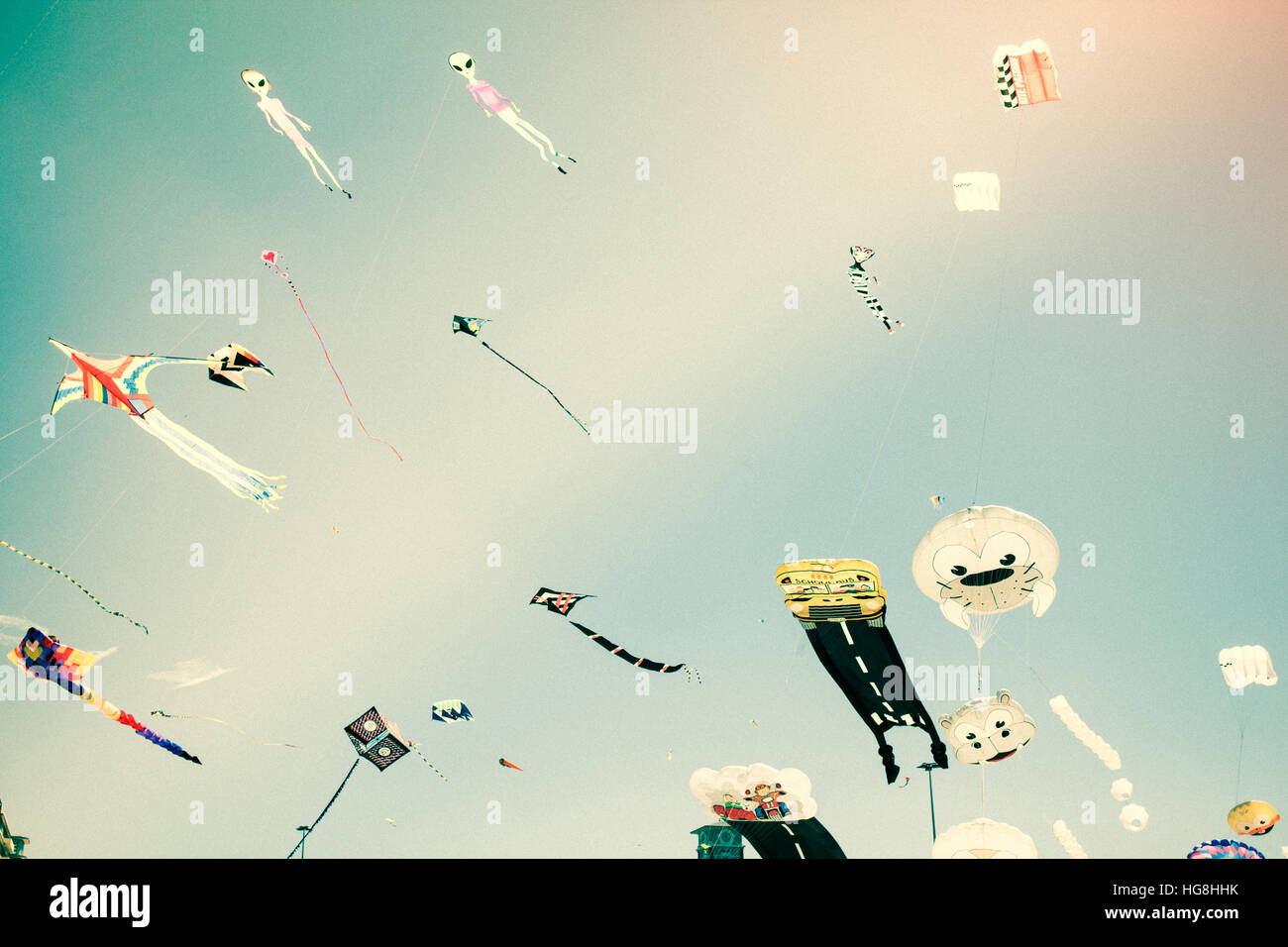 Kites flying in the sky Stock Photo Alamy