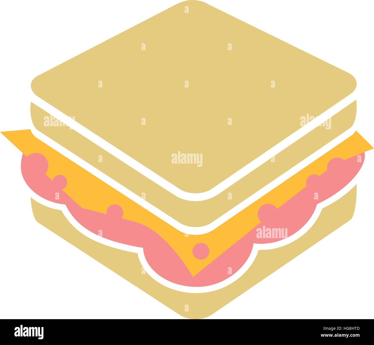 Sandwich with cheese and ham Stock Vector