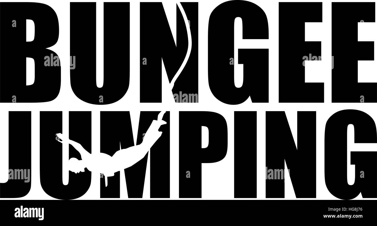Bungee jumping word with silhouette cutout Stock Vector Image & Art Alamy