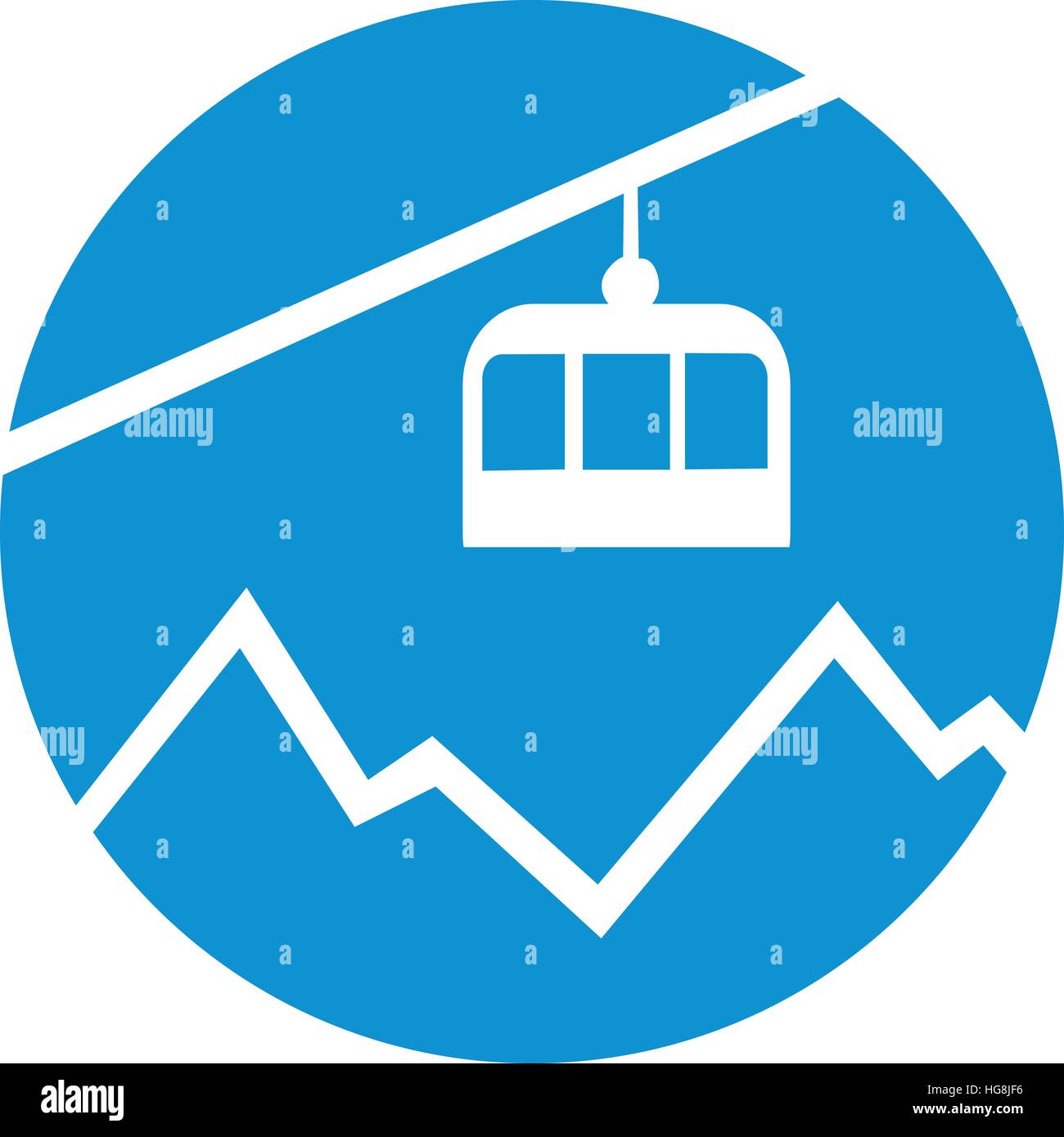 Cable car gondola over the mountain Stock Vector