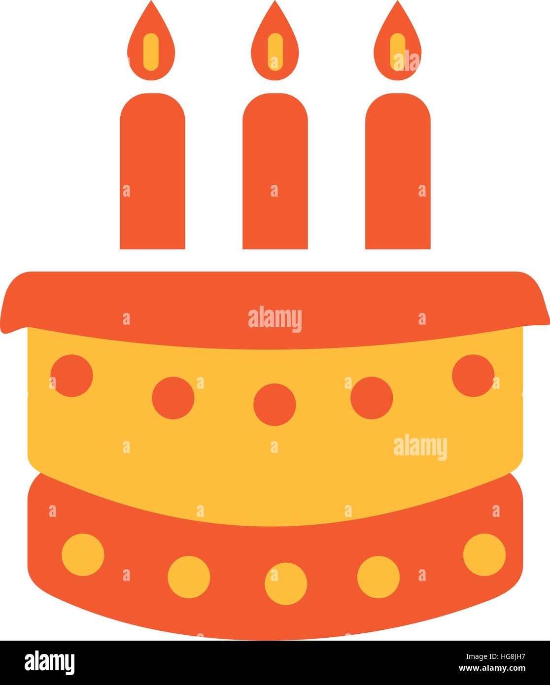 Birthday Cake with three candles Stock Vector Image & Art Alamy