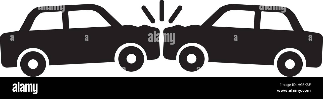 Car accident - icon for car insurance Stock Vector