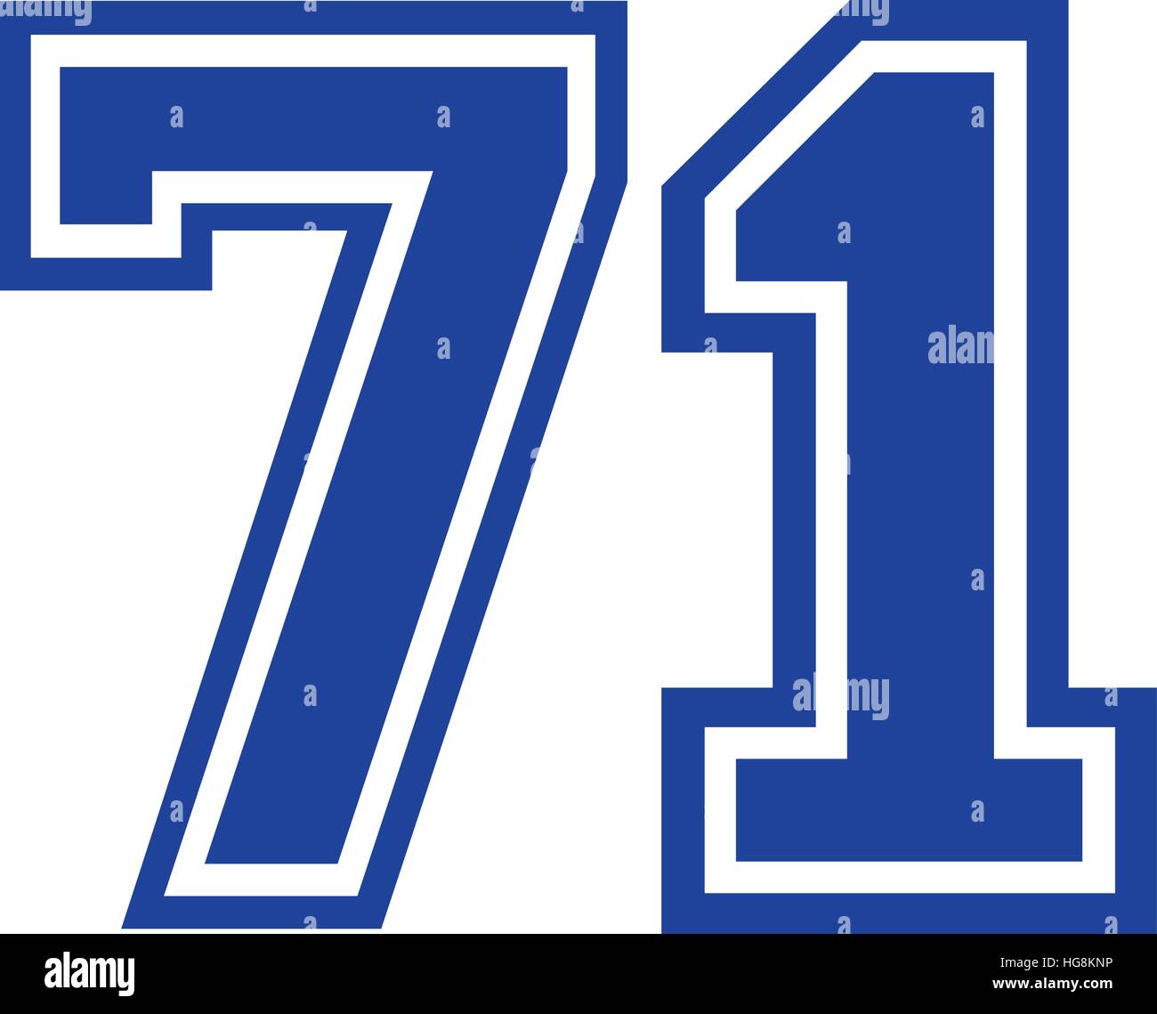Numeral 71 seventy one isolated Stock Vector Images - Alamy