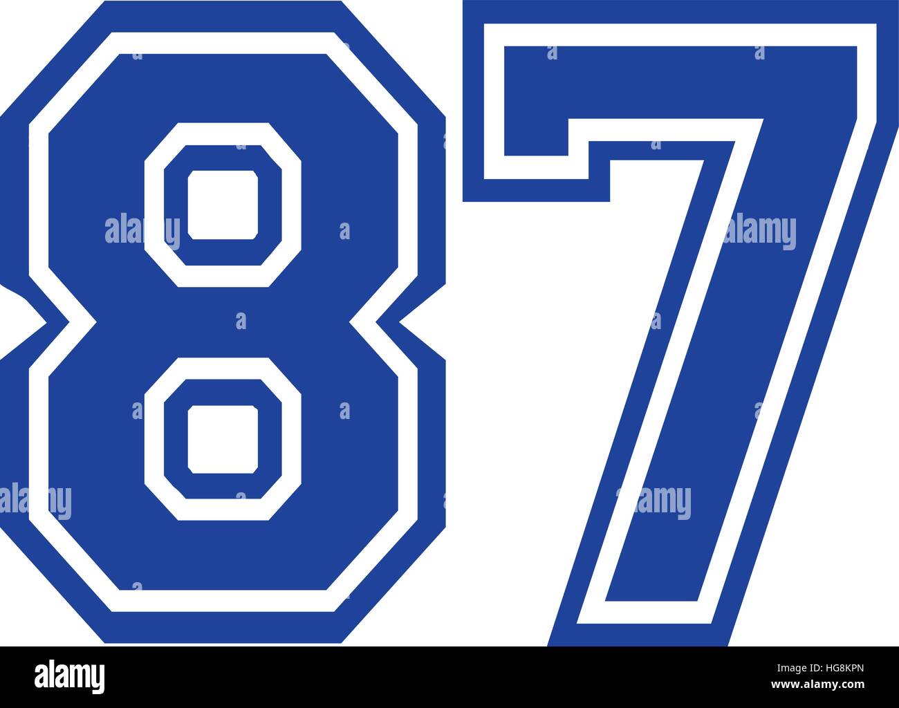 Eighty seven college number 87 Stock Vector Image Art Alamy
