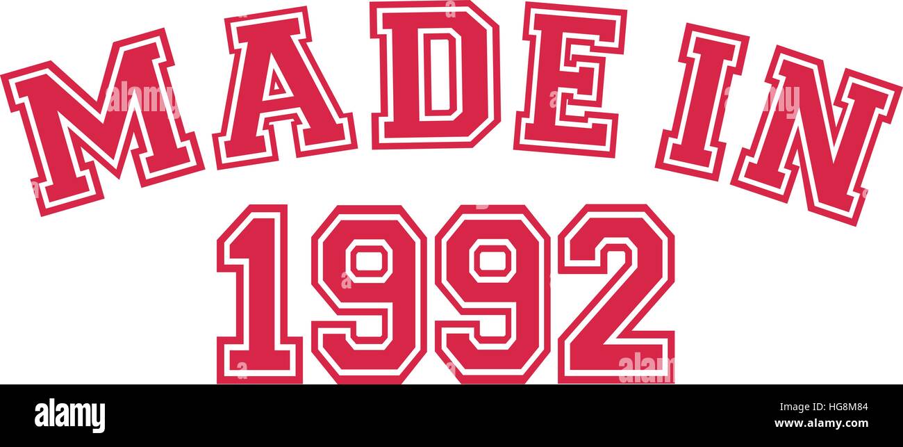 Made in 1992 Stock Vector