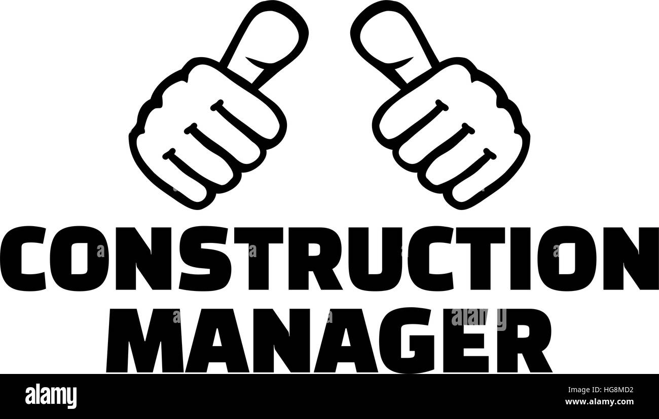 Construction manager with thumbs. TShirt Design Stock Vector Image