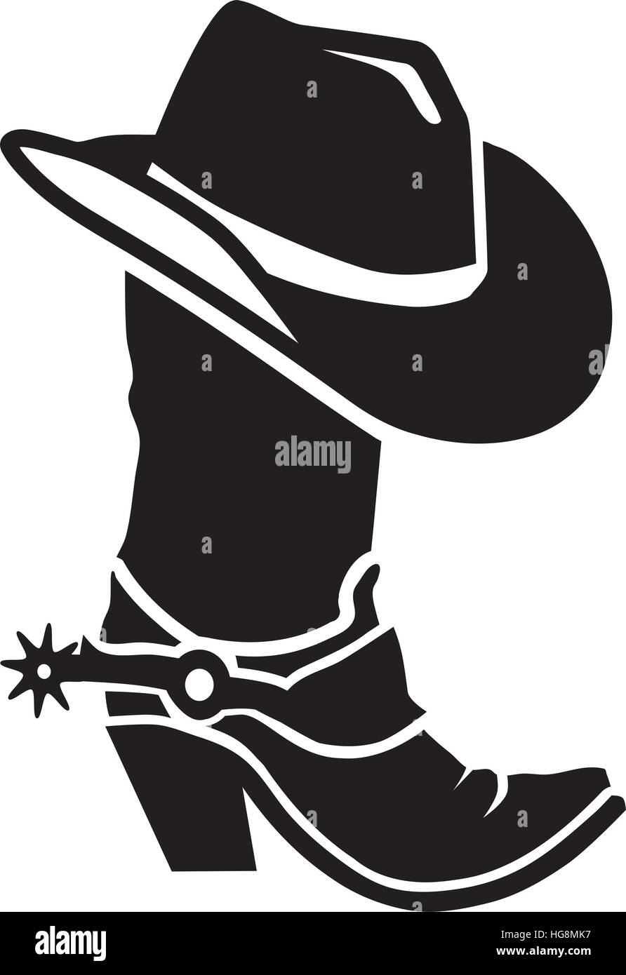 Cowboy boot with hat Stock Vector Image & Art - Alamy