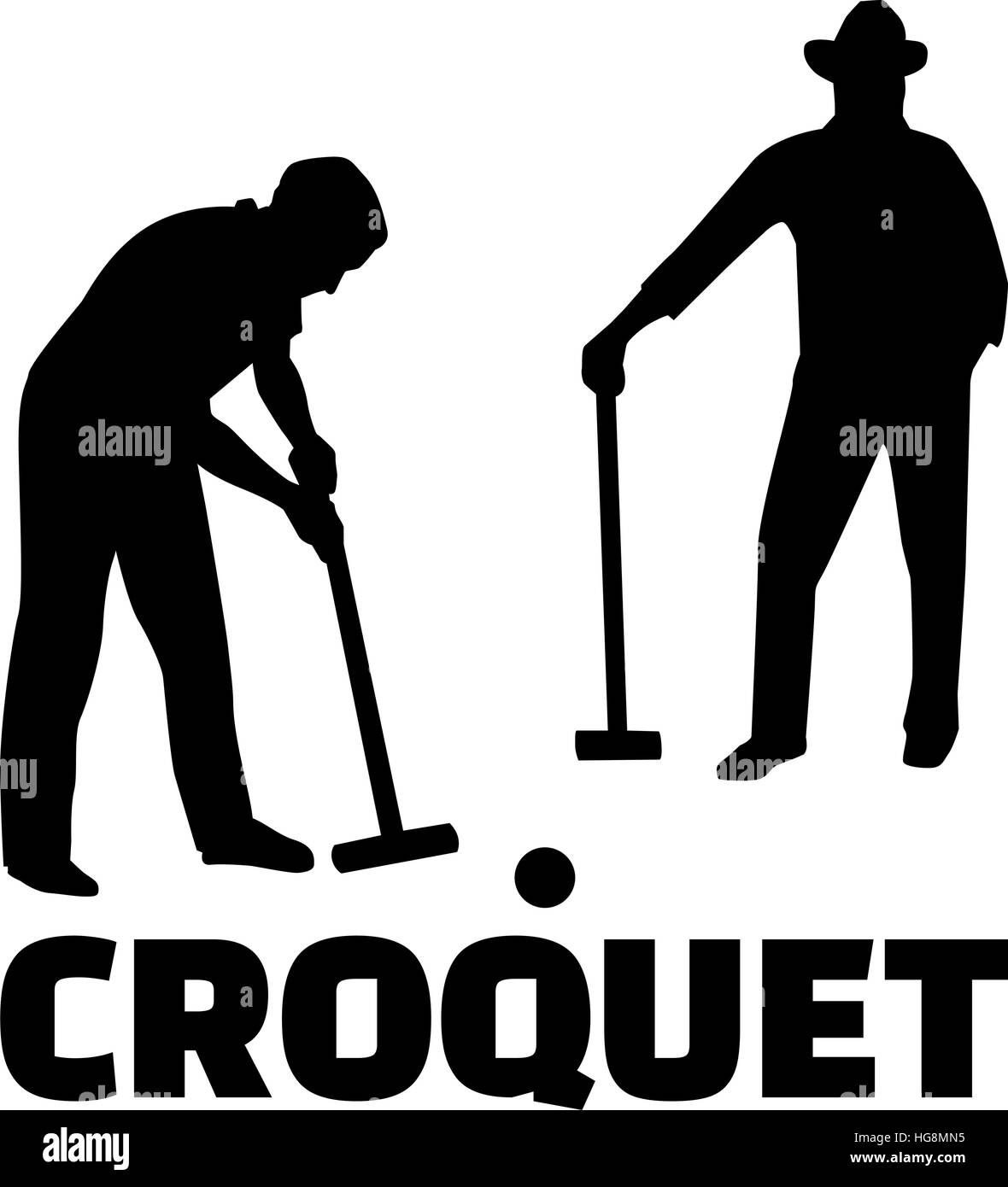 Croquet player silhouette Stock Vector Image & Art Alamy