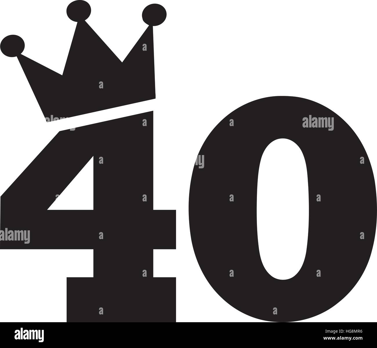 40th-birthday-number-crown-stock-vector-image-art-alamy