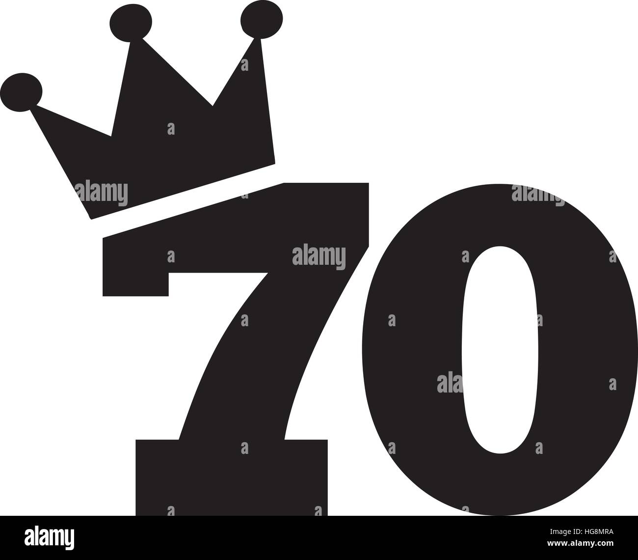 70th Birthday number crown Stock Vector Image & Art - Alamy