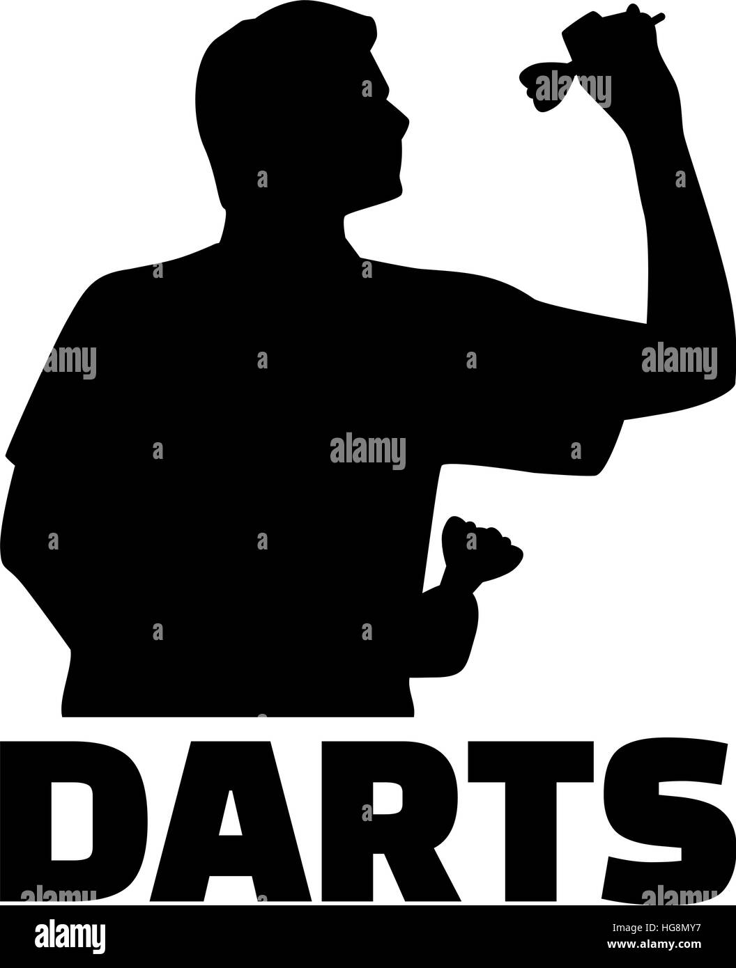 Darts player silhouette Stock Vector Images Alamy
