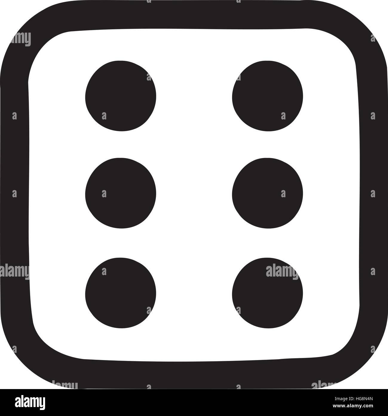 Die with number six icon Stock Vector