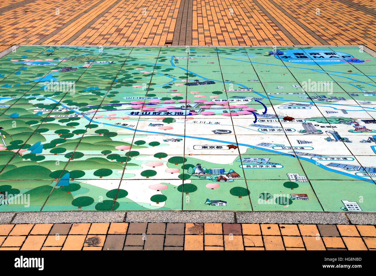 Illustration map tokyo water supply hires stock photography and images