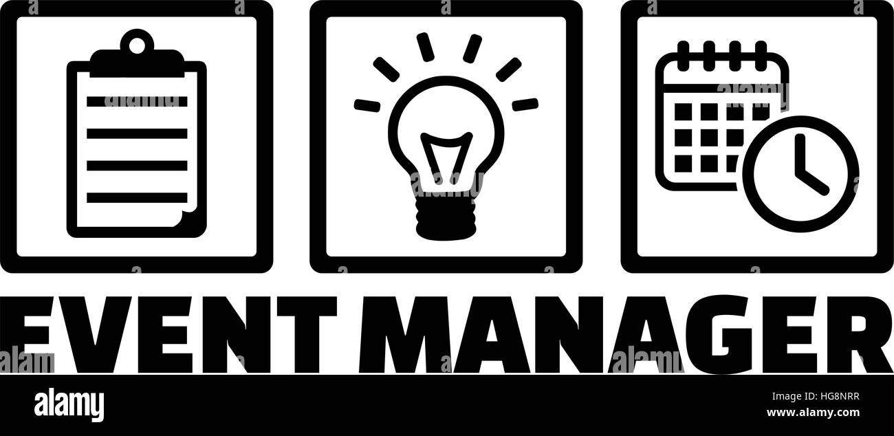 Event manager word with icons Stock Vector Image & Art - Alamy