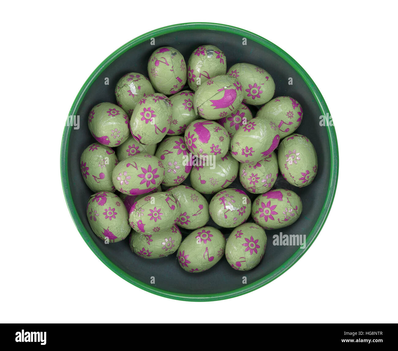 Colorful chocolate easter eggs - Isolated on white Stock Photo - Alamy