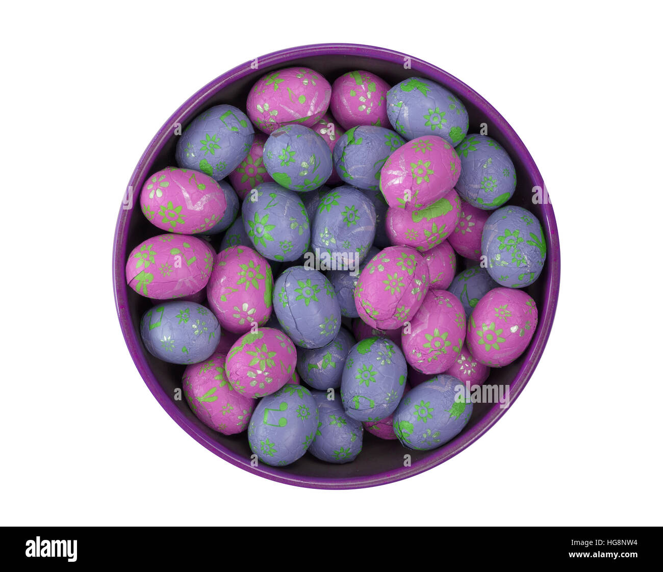 Colorful chocolate easter eggs - Isolated on white Stock Photo - Alamy