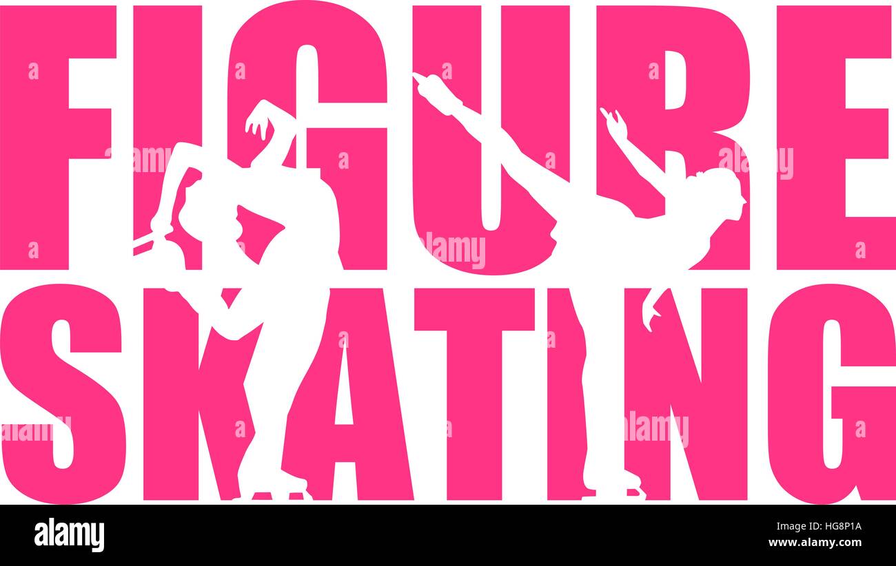 Figure Skating word with silhouette cutouts Stock Vector Image & Art